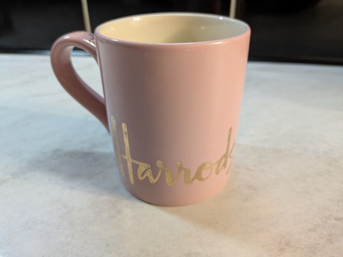 Harrods logo mug pink - logo, gold