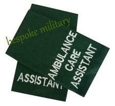 Woven Ambulance Care Assistant Epaulette Slider Pair Green Epaulettes (BRAND NEW
