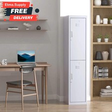 Tall Industrial Cabinet Vintage Narrow Locker Metal Storage Cupboard Retro Door