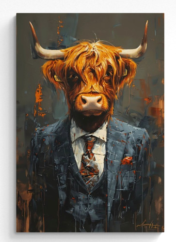 Highland cow wearing - wearing, a
