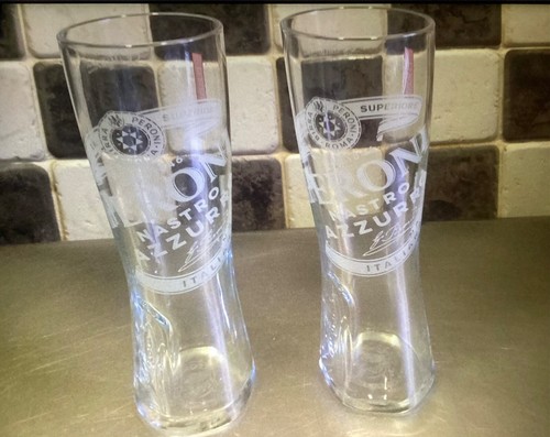Peroni glass pint glasses - glass, x4