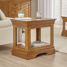 French Louis Oak Side Lamp