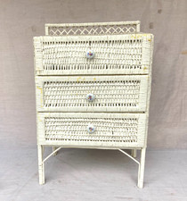 Vintage Mcm Wicker 3 Drawers