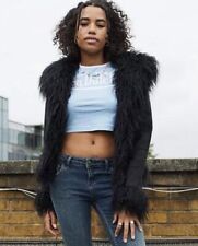 Afghan Coat Black Britney Urban Outfitters Y2K Penny Lane Goth Fur Jacket S 8 10