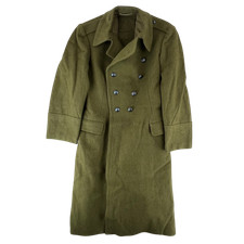 Romanian Army Greatcoat Khaki Wool Vintage 70s Cold War Communist Era Medium