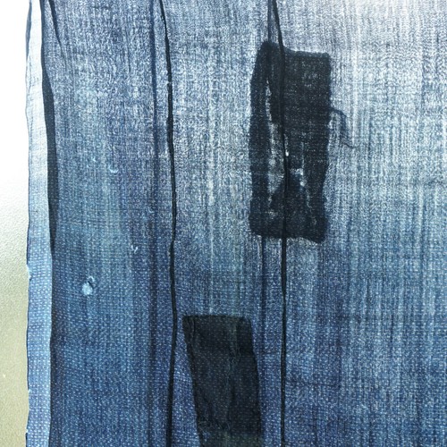 Rare hemp boro fabric indigo - fabric,