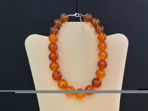Chunky faux amber beads - faux,