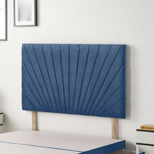 Beds Headboard Plush Velvet Diagonal Fluted 20" Bed Head Single Double KingSize