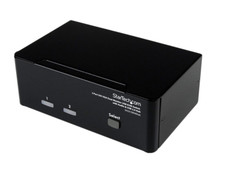 StarTech SV231DDVDUA 2-Port DVI-I VGA KVM Switch with Power Adapter (PSU)
