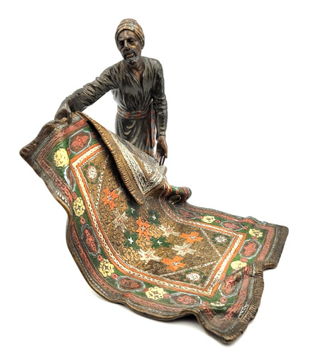 Bronze figure arab carpet - of,