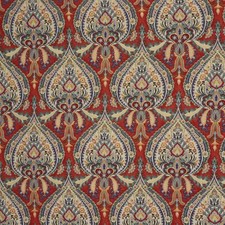 Colombo Damask Red Tapestry Fabric Paisley Jacquard Upholstery Curtains