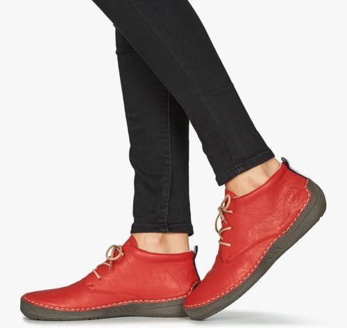 Red mid soft shoes rieker - soft,
