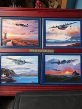 4 Framed porcelain plaques