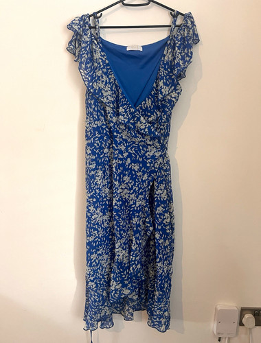 Quiz blue white - blue, floral
