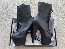 7" Black Leather Lace Up