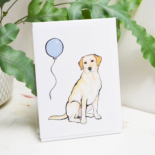 Yellow labrador birthday - yellow, card