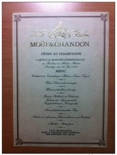 MOËT & ET CHANDON CHAMPAGNE DINNER BADEN-BADEN 26. JUNE 1971 MENU / GOLDEN CARD