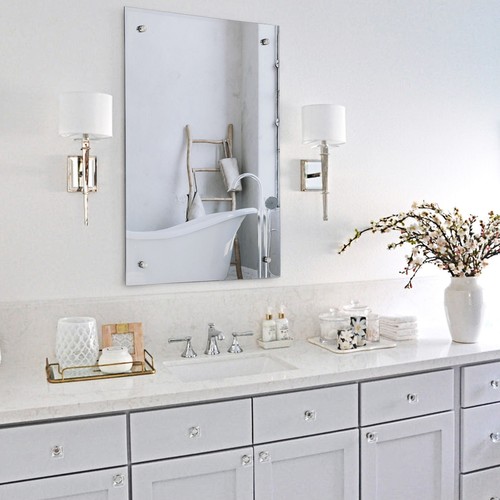 Frameless unframed bathroom - frameless,