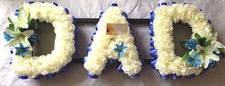 Dad Funeral Flower Wreath Artificial Silk Any 3 Letter Tribute Floral Memorial