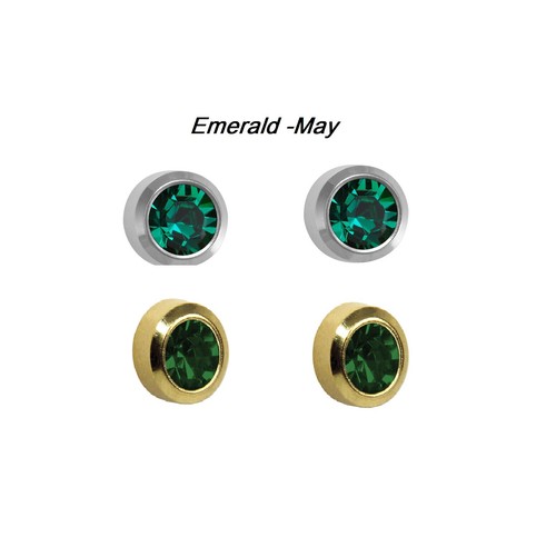 Stainless birthstone stud - birthstone,