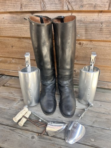 Vintage long black leather - long,