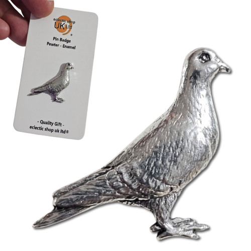 Racing pigeon pin badge - pigeon,