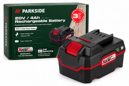 Parkside 20v 4ah ion - 4ah, li-ion
