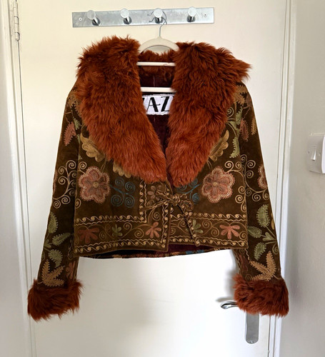 Women vintage afghan coat - vintage,