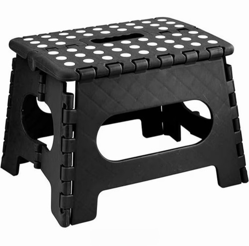 Folding step stool black - 9",