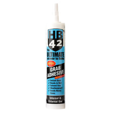 HB42 Ultimate Strength Instant Grab Adhesive - 290ml White **BONDS IN THE WET**