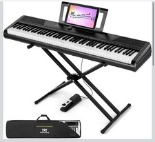 Mustar 88 Key Digital Piano For Beginners Stereo Speakers And Pedal