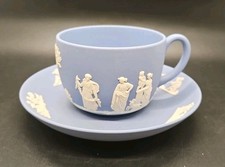 Wedgwood Jasperware Blue Tea Cup & saucer