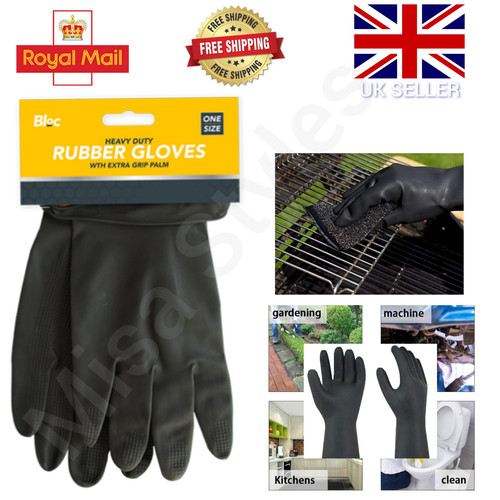 Heavy duty rubber gloves black - duty,
