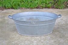 old galvanised washing bowl