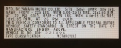 Yamaha xt500 1e6 usa - usa, headstock