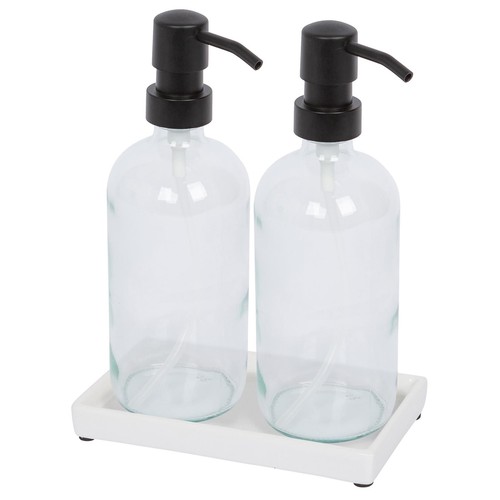 Pack glass soap - 2, dispenser