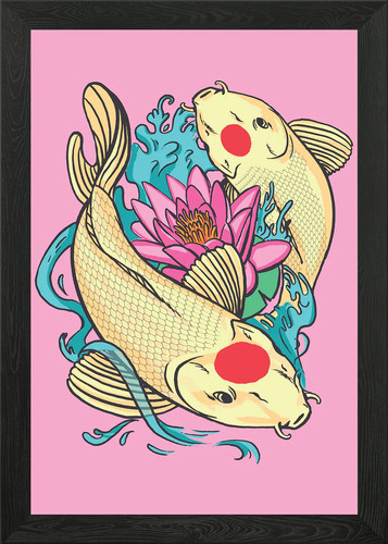 Beautiful tancho koi - , framed
