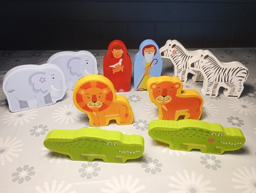 Noah ark wooden figures - ark,