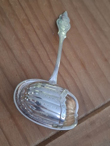 Tea strainer spoon - spoon, silver