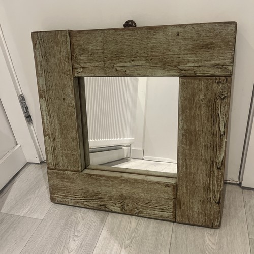 Rustic wooden wall mirror - mirror, 53