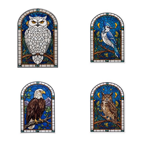 Bird stained glass window - glass,