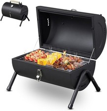 Bonnlo Portable BBQ Barbecue Grills, Small Oil Drum Barbecue with bbq Grill,Outd