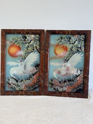 Vintage chinese reverse glass - vintage,