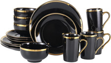 Stylish 16-Piece Black and