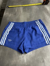 Vintage Adidas Originals Ventex Sprinter Shorts S/M 28/32” Blue White Football