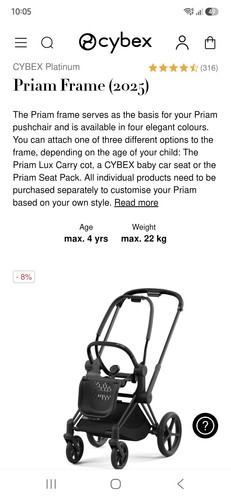Cybex priam pushchair frame - frame,