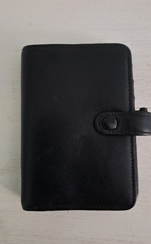 Black leather filofax - black,