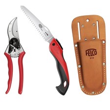 Genuine Felco Model 2 secateurs folding saw and leather holster bundle official