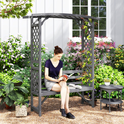 Arch pergola garden bench - garden,