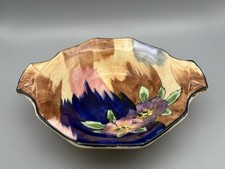 Vintage H & K Tunstall Art Deco Viola Pattern Handled Serving Dish 18cm Long